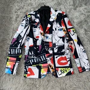 Fashion print unisex blazer Size XXL but fit XL